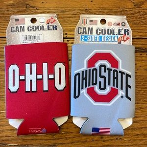 Pair of Ohio State can coolers. Koozie.
